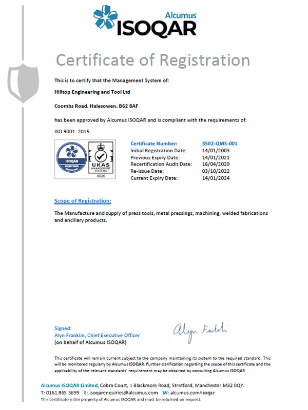 ISO Certificate