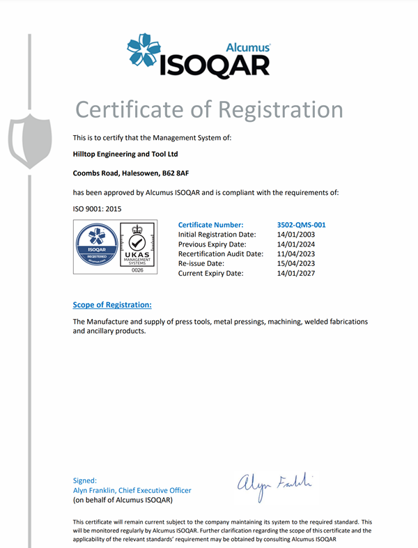 ISO Certificate